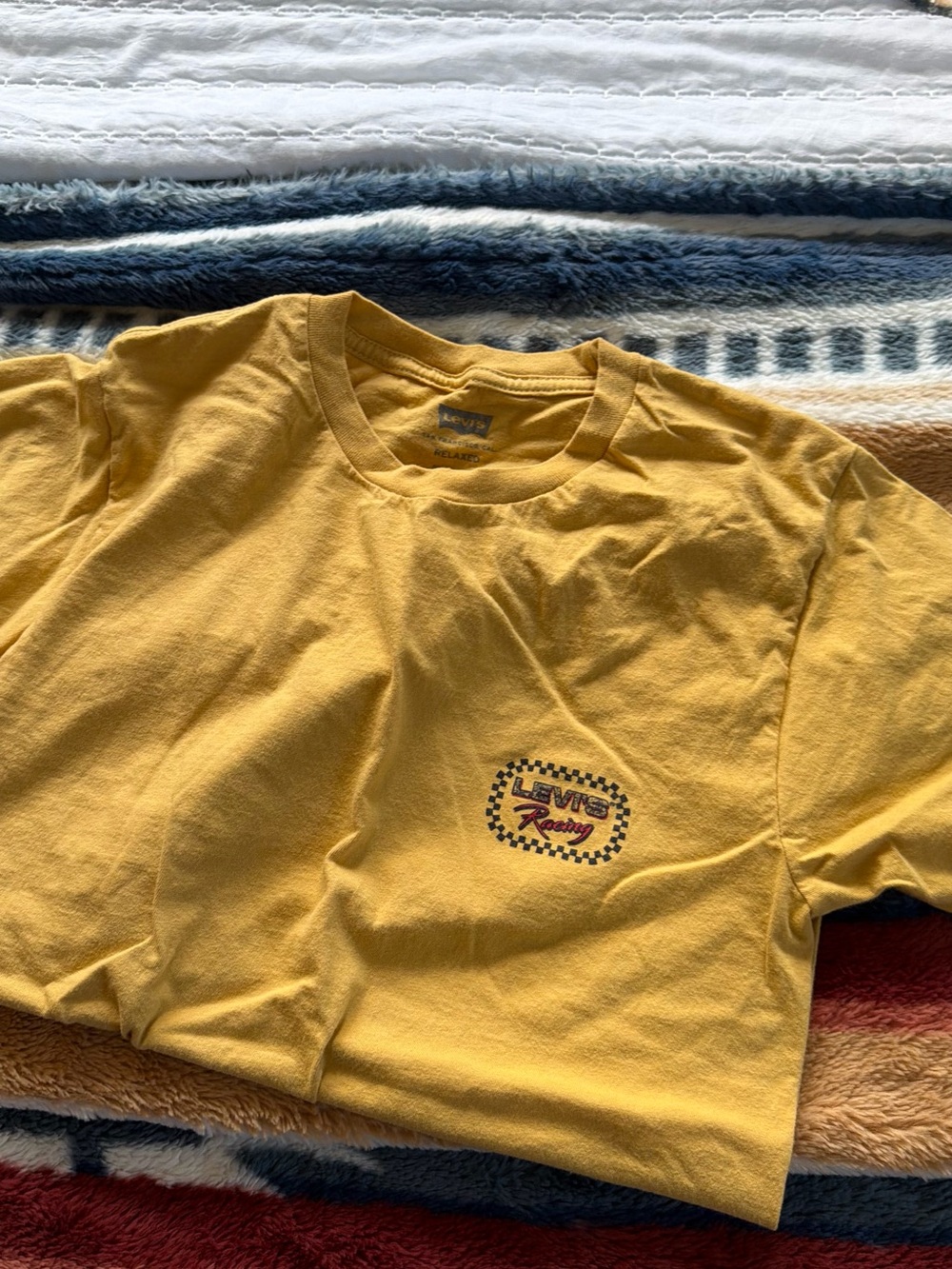 Levi's Mustard Yellow Racing Chest Logo Short Sleeve Tee